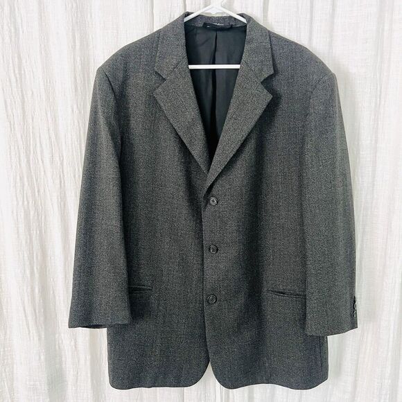 Fenzia Gray 100% Italian Worsted Wool Euromoda 3 Button Blazer Sport Coat - 44S - Picture 1 of 10